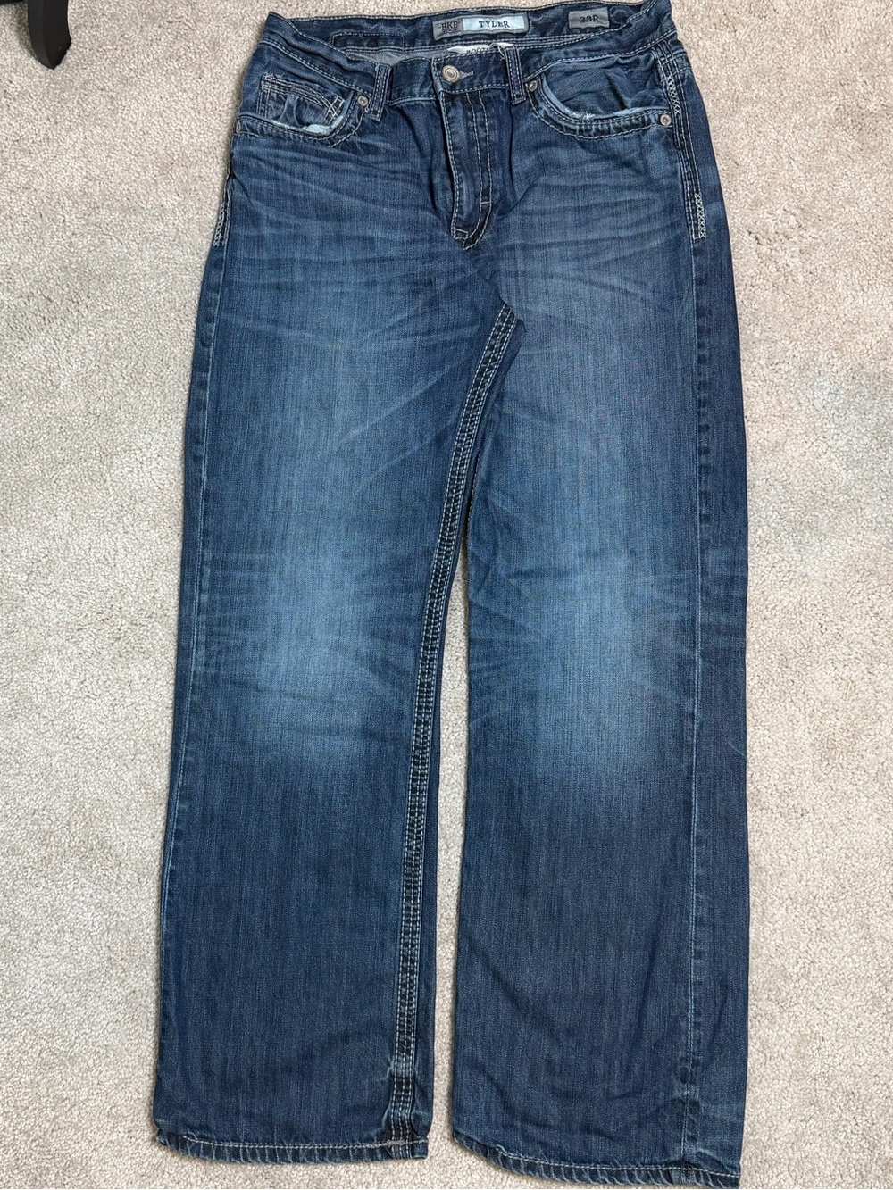 BKE Tyler Bootcut Bootleg Jeans Mens 33R Medium Wash 32” Inseam Style AB4361